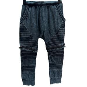 Posh Kiddos Blue Acid Wash Biker Pants Size 7